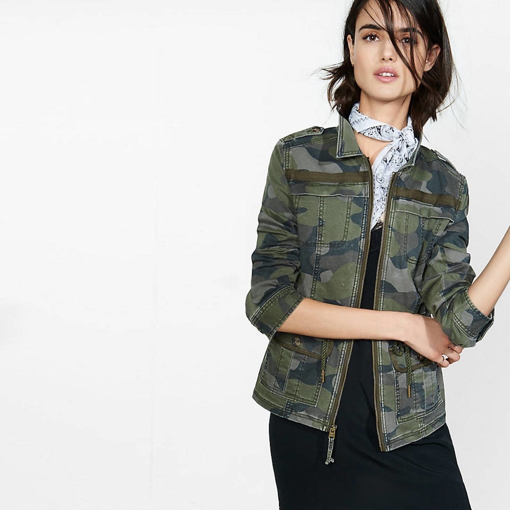 Express military inspired camo jacket NWT
